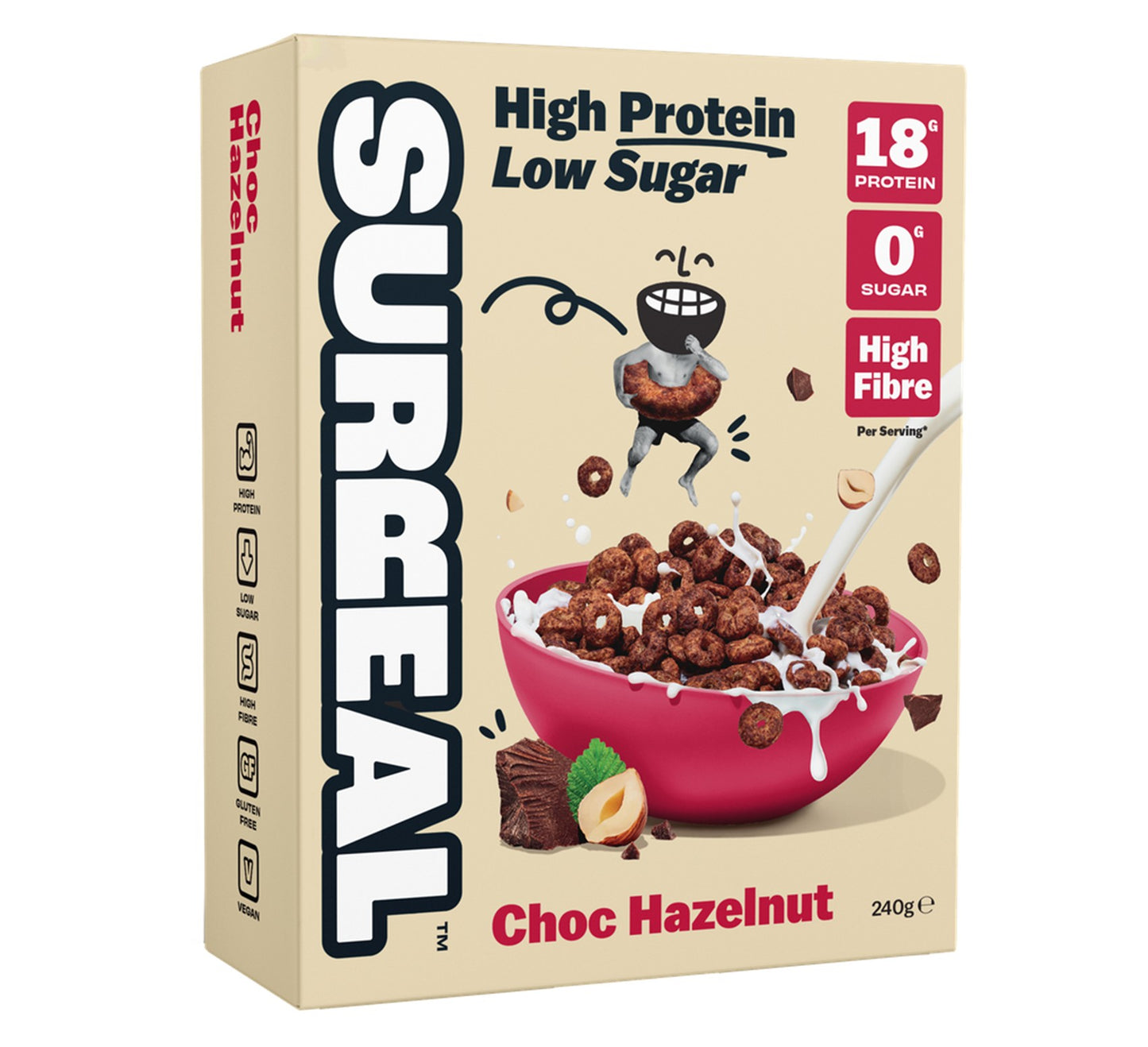 Surreal Chocolate Hazelnut High Protein Cereal 240g