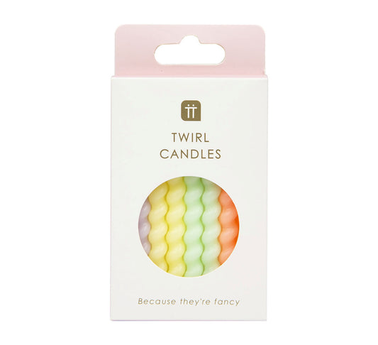 Talking Tables Pastel Twirl Birthday Candles - 8 Pack