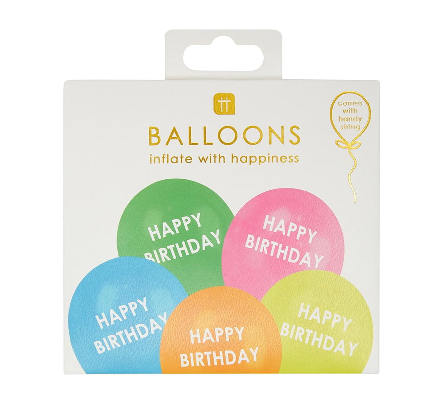 Talking Tables Rainbow 'Happy Birthday' Balloons - 5 Pack
