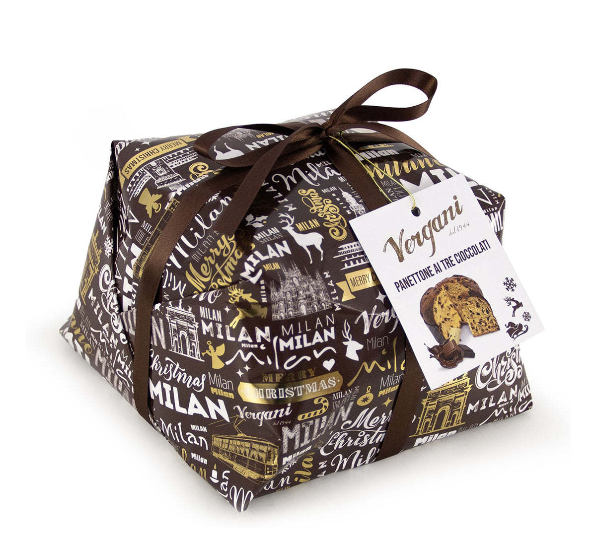 Vergani Three Chocolate Panettone 750g