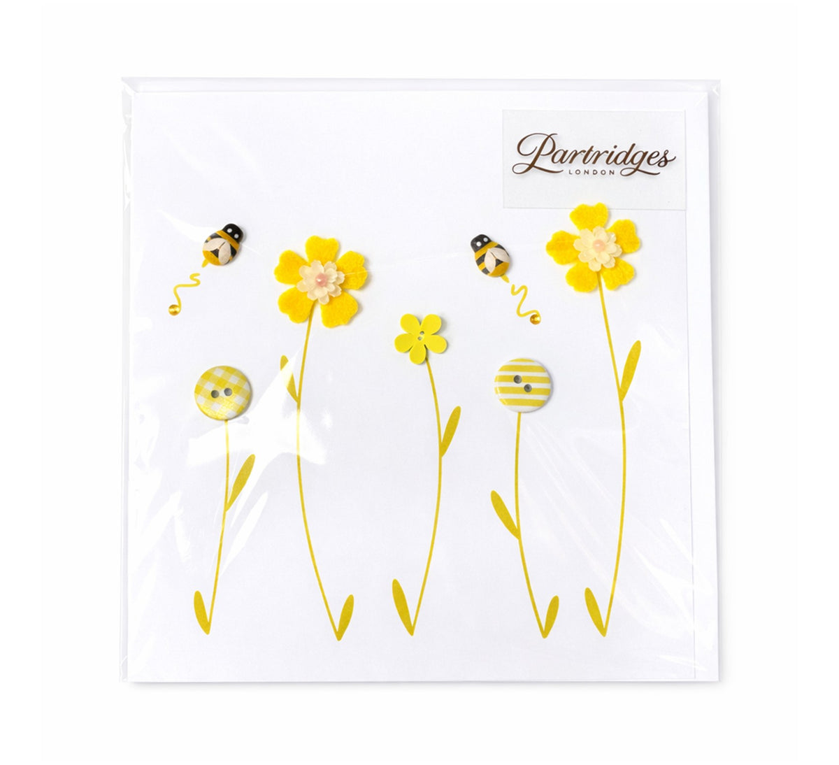 Vivienne Handmade Cards 5 Stem Sunshine Yellow