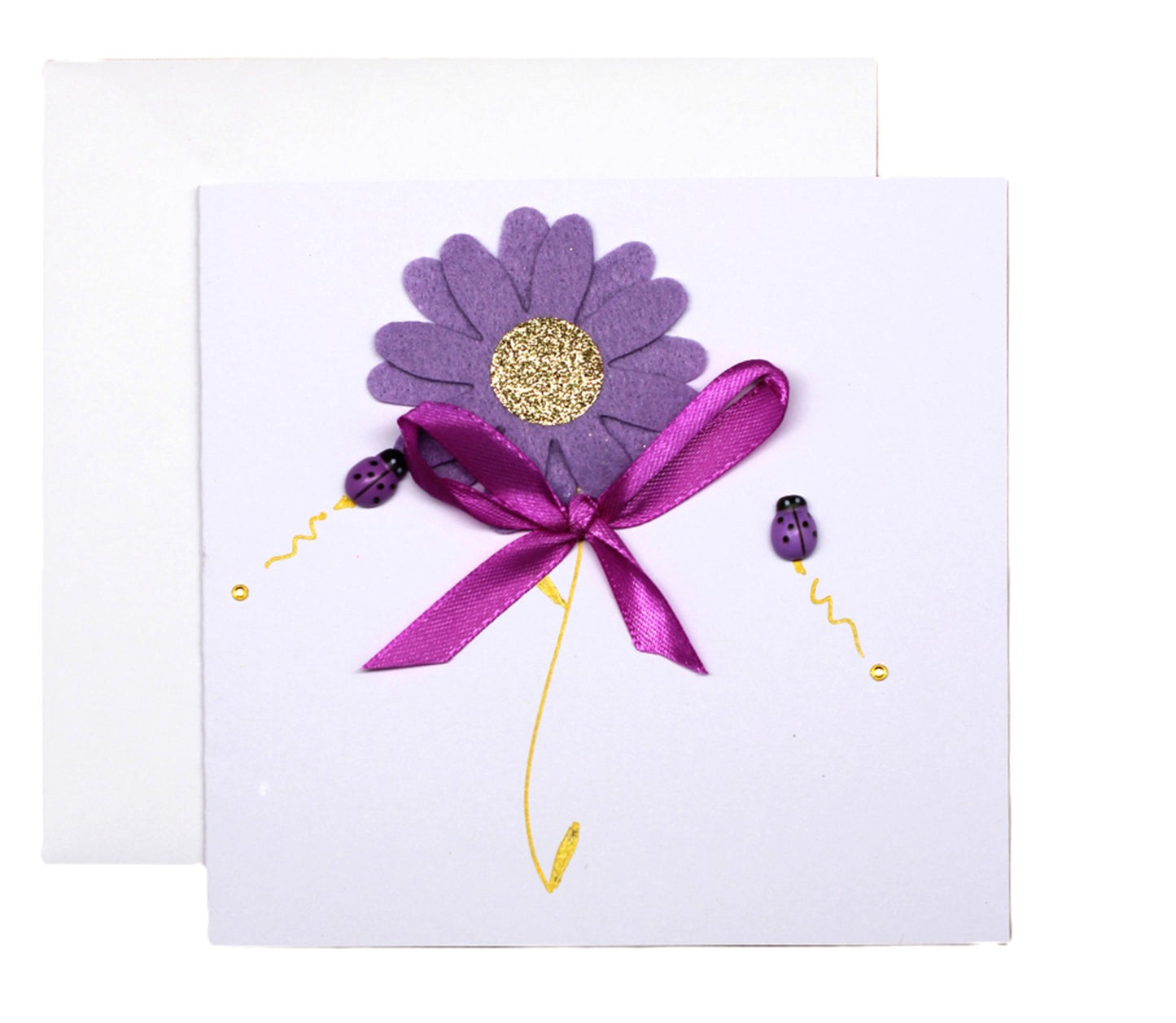 Vivienne Handmade Cards Single Stem Light Lavender