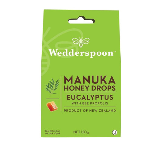 Wedderspoon Eucalyptus with Bee Propolis Manuka Honey Drops 120g