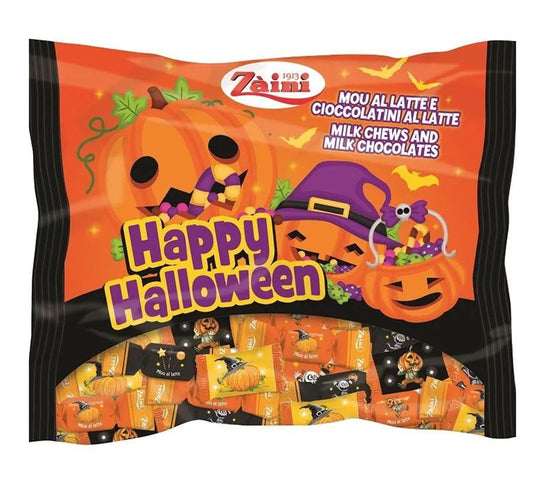 Zaini Happy Halloween Milk Chews & Milk Chocolates Pumpkin Bag 225g