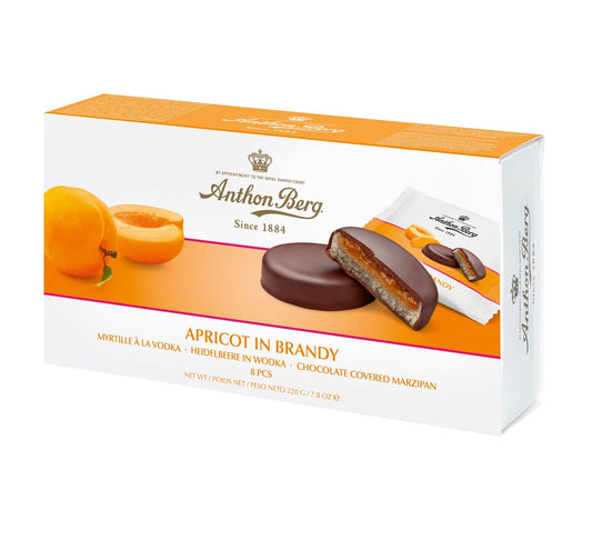 Anthon Berg Apricot in Brandy Marzipan in Dark Chocolate 220g