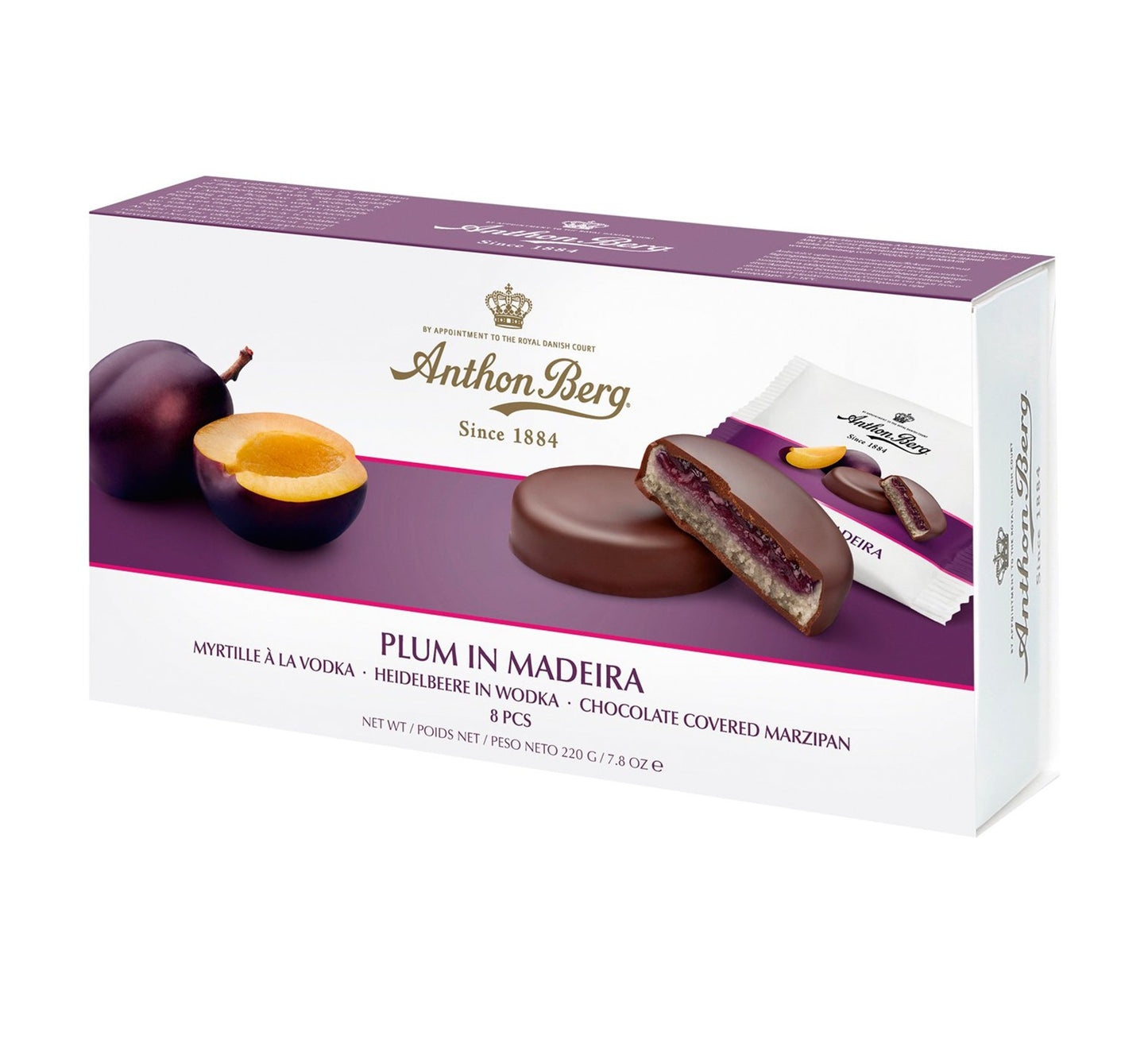 Anthon Berg Plum in Madeira Marzipan 220g