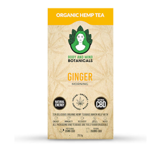 Body & Mind Botanicals Organic Hemp Ginger Tea 10 Teabags