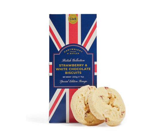 Cartwright & Butler Great British Collection - Strawberry & White Chocolate Biscuits 200g