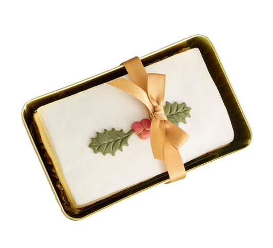 Cartwright & Butler Iced Christmas Loaf Cake Gold Tin 660g