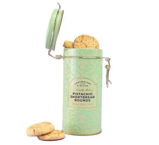 Cartwright & Butler Pistachio Shortbread Rounds in Tin 150g