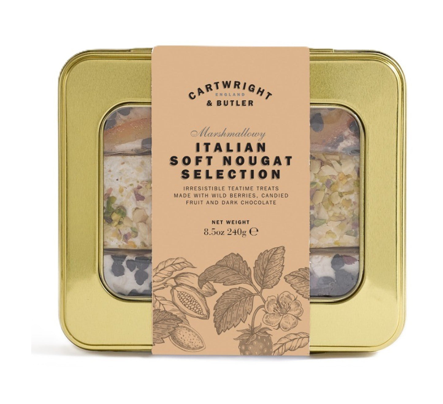 Cartwright & Butler Soft Italian Nougat Selection in Tin 240g