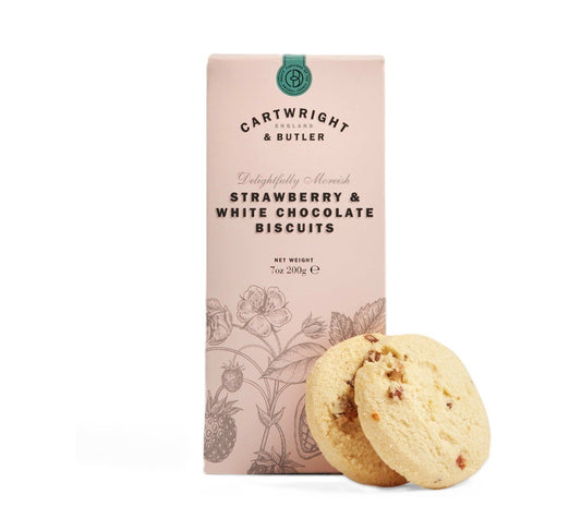 Cartwright & Butler Strawberry & White Chocolate Biscuits in Carton 200g