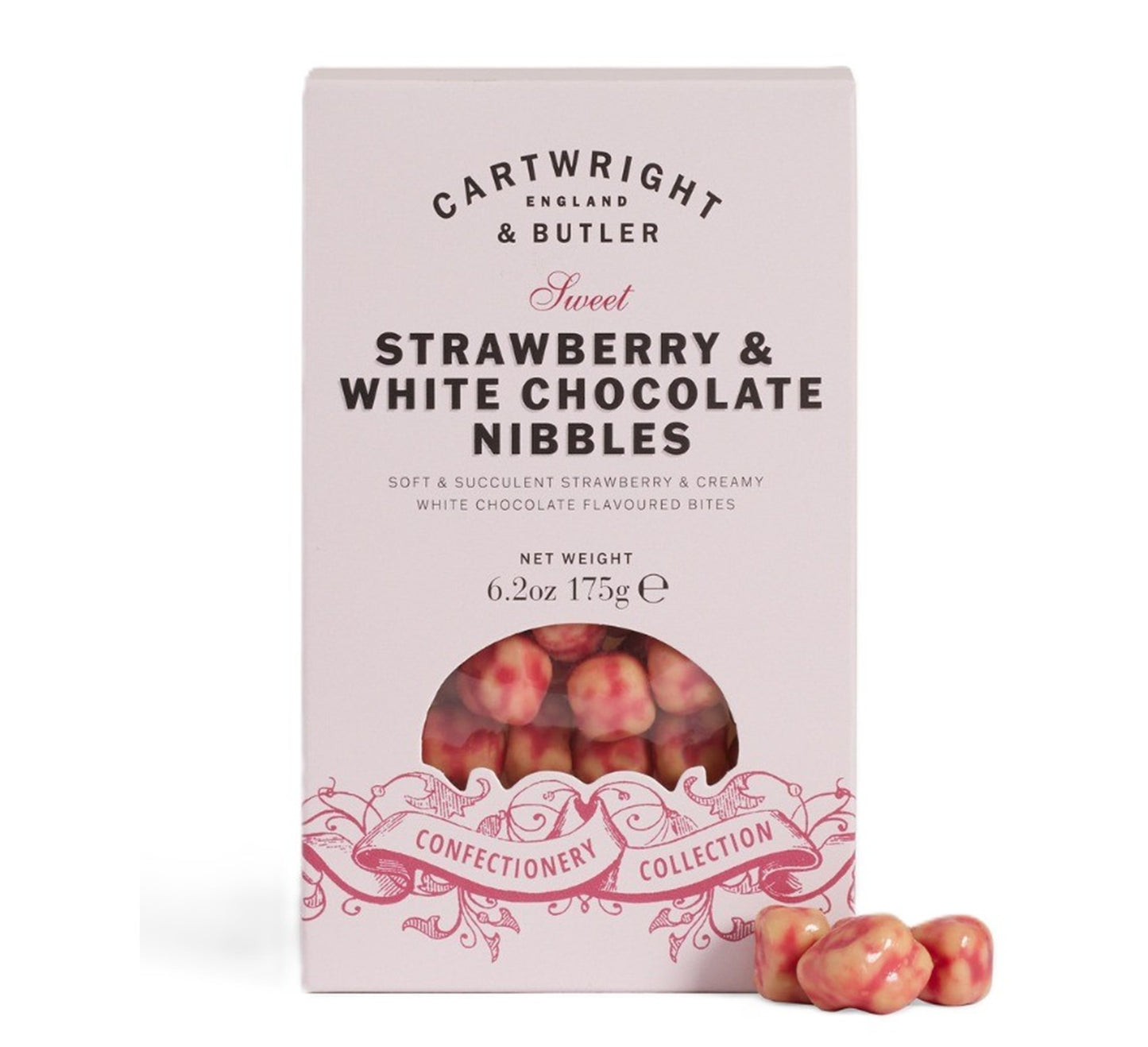 Cartwright & Butler Strawberry & White Chocolate Nibbles in Carton 175g