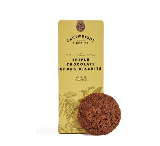 Cartwright & Butler Triple Chocolate Chunk Biscuits in Carton 200g