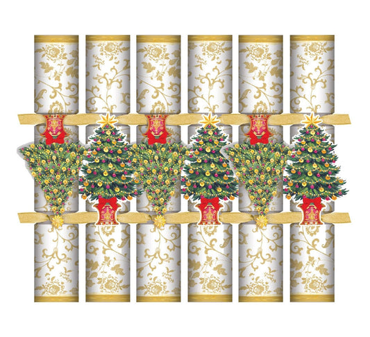 Caspari Gilded Tree Celebration Crackers - 6 Per Box