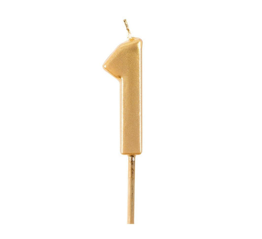 Caspari Gold Number Candle - 1