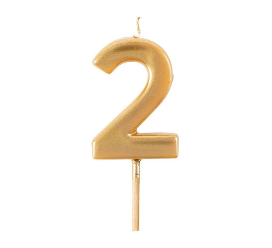 Caspari Gold Number Candle - 2