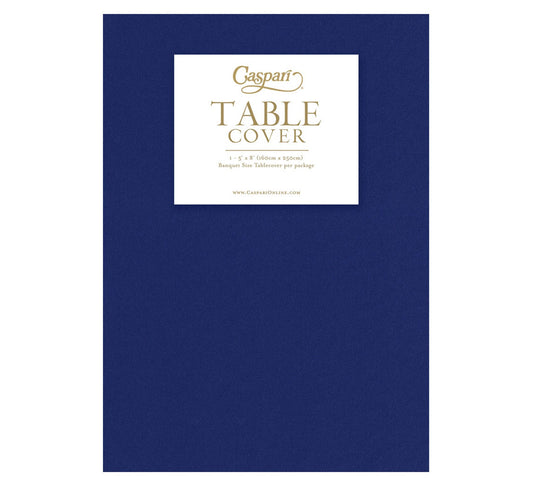 Caspari Paper Linen Navy Blue Solid Airlaid Tablecover 5.2'X8.2