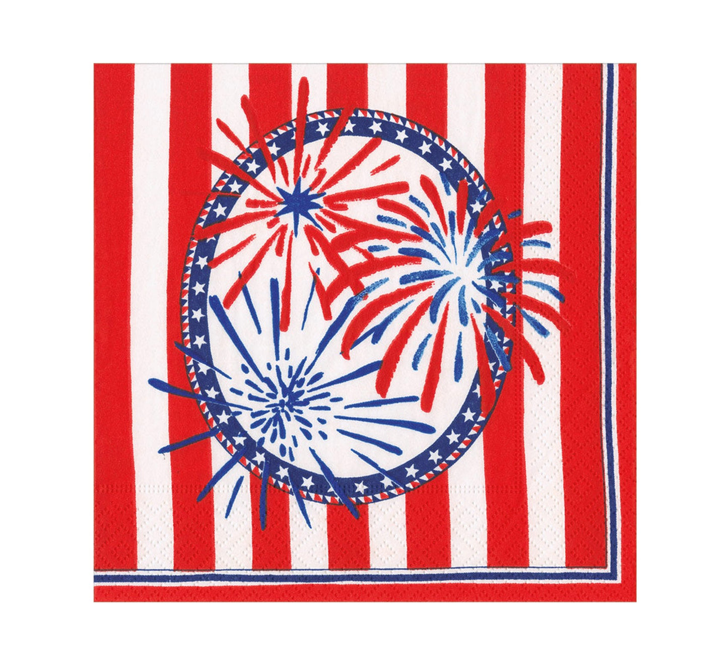 Caspari Stars, Stripes and Sparks Luncheon Napkin - 20 per package