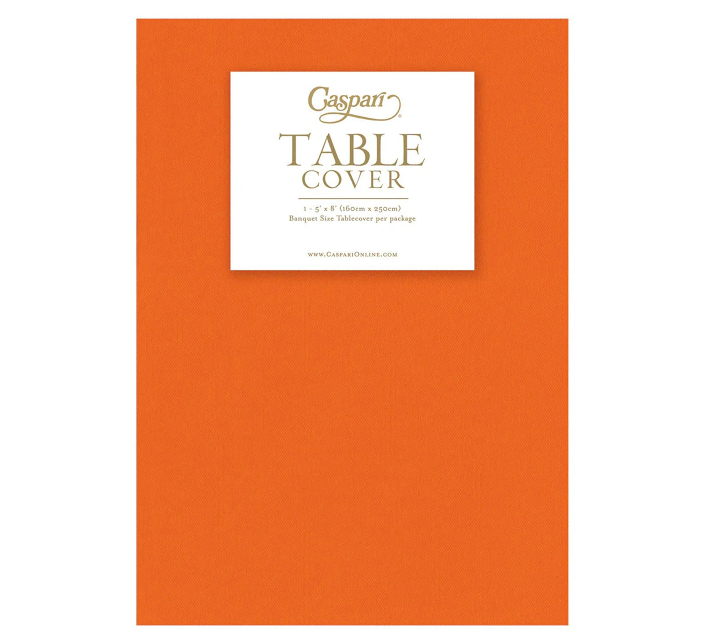 Caspari Tangerine-Paper Linen Solid Airlaid Tablecover 5.2'X8.2