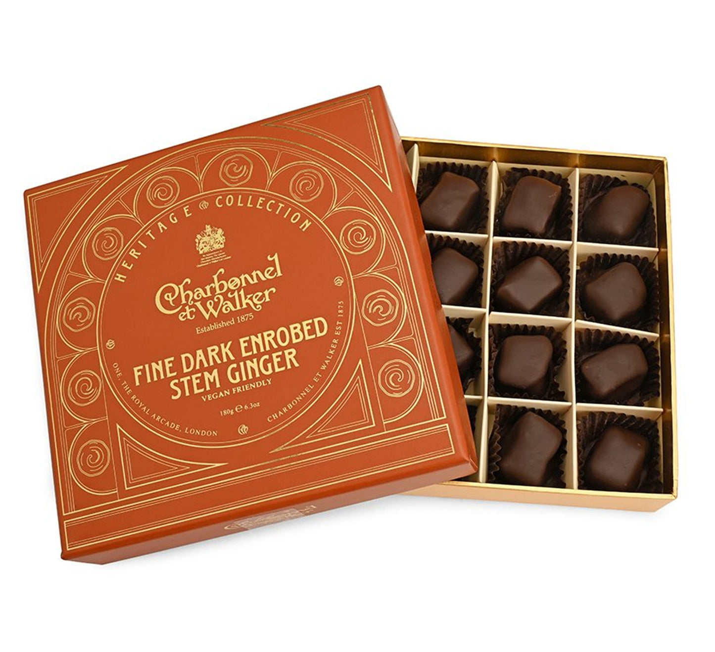 Charbonnel et Walker Fine Dark Enrobed Stem Ginger 180g