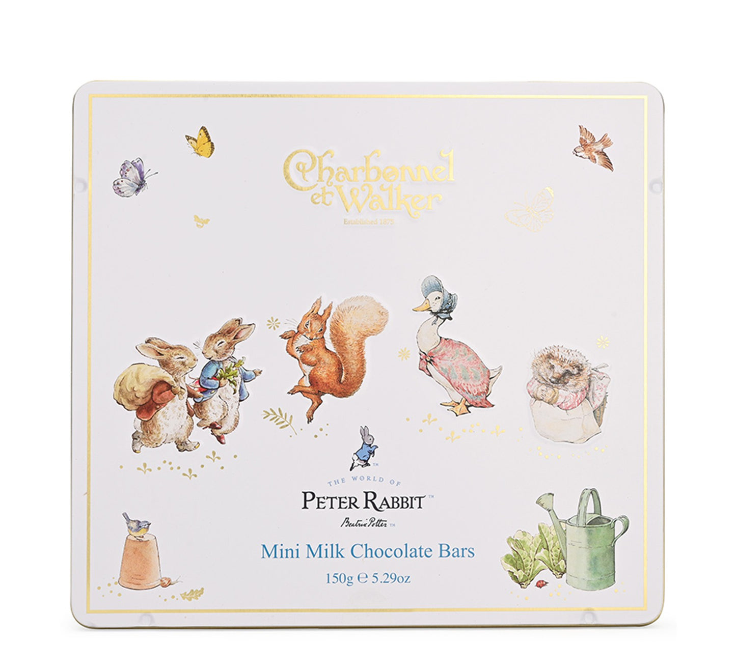 Charbonnel et Walker Peter Rabbit Favourites Mini Milk Chocolate Bars Tin 150g