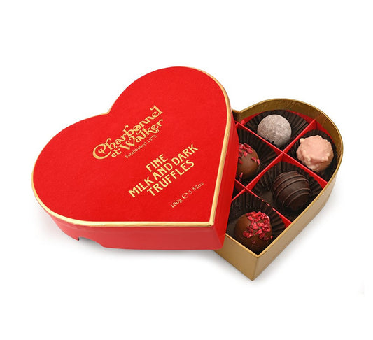 Charbonnel et Walker Red Velvet Heart – Milk & Dark Truffle Selection 100g