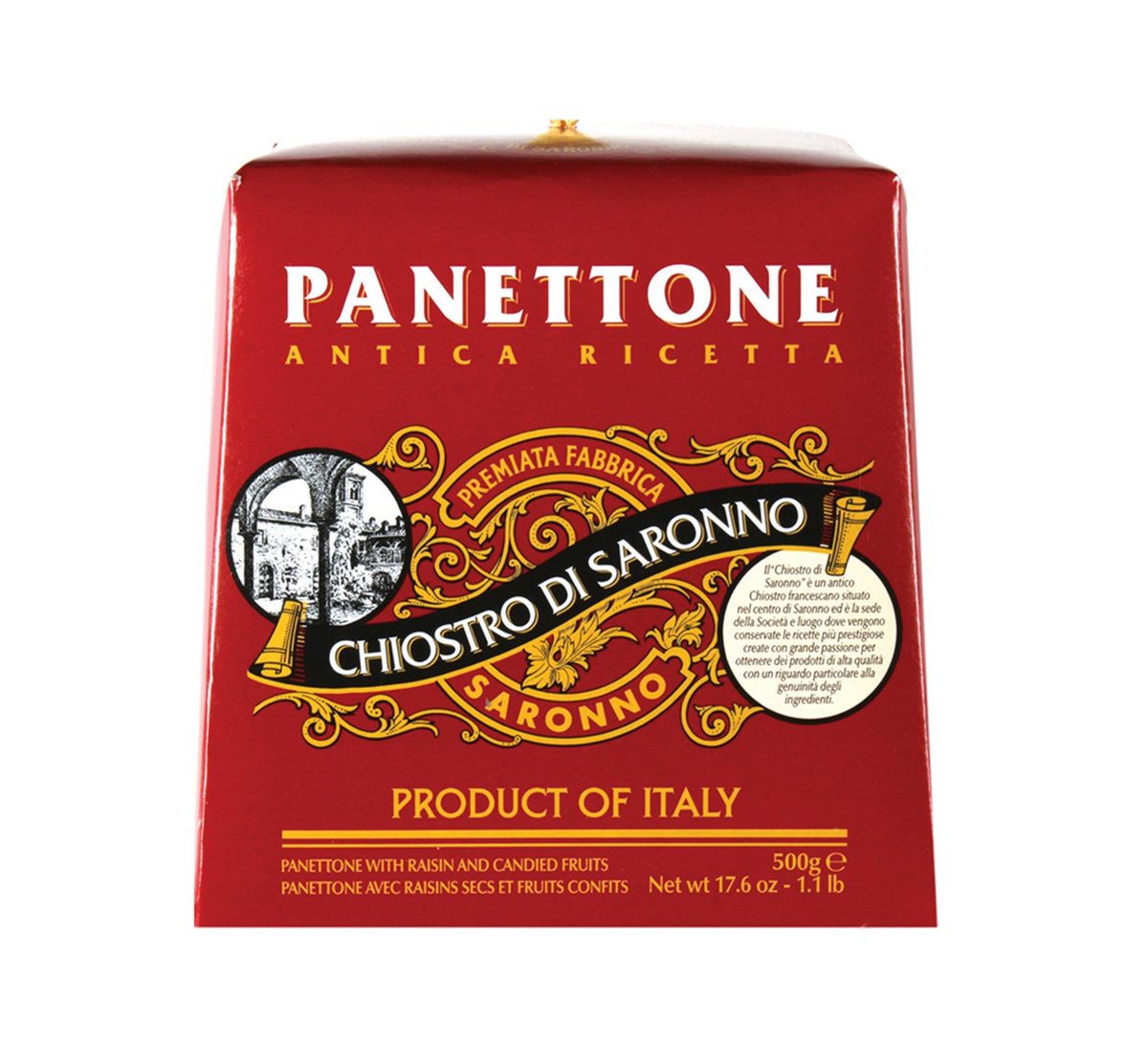 Chiostro Di Saronno Classic Panettone in Red Gift Box 500g
