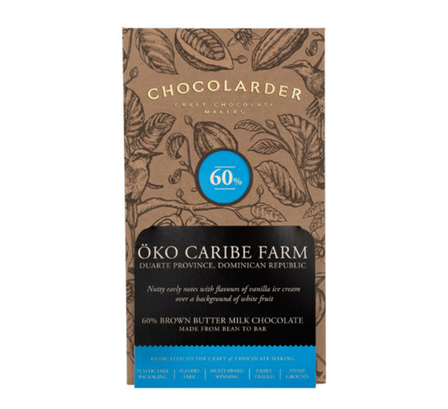 Chocolarder Browned-Butter 60% Milk Chocolate Bar 70g