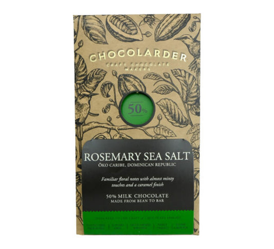 Chocolarder Rosemary Sea Salt 50% Milk Chocolate Bar 70g