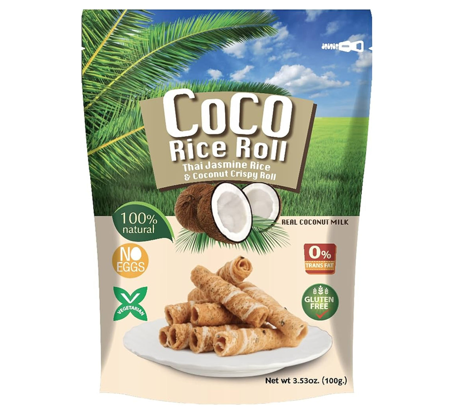 Coco Rice Roll Snack Coconut Flavour 100g