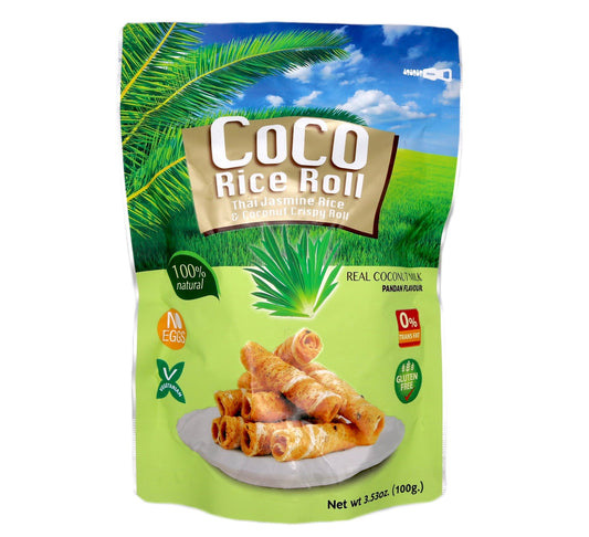 Coco Rice Roll Snack Pandan Flavour 100g