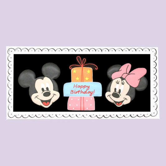 Biscuiteers Disney Mickey & Minnie Mouse Birthday Letterbox Biscuits 55g