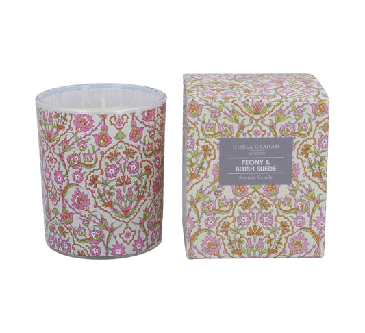 Gisela Graham Peony & Blush Suede Boxed Scented Candle