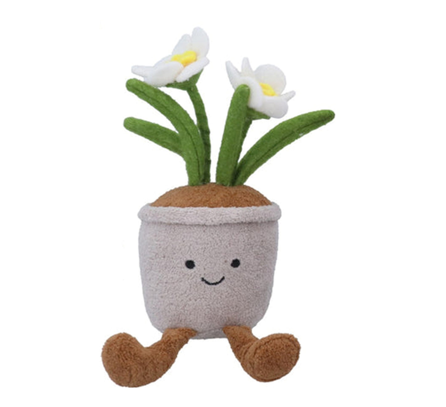 Gisela Graham Plush Potted Daisy Shelf Sitter