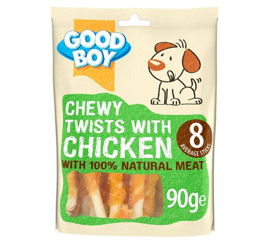 Good Boy Pawsley & Co Chewy Twists with Chicken Dog Treats 90g
