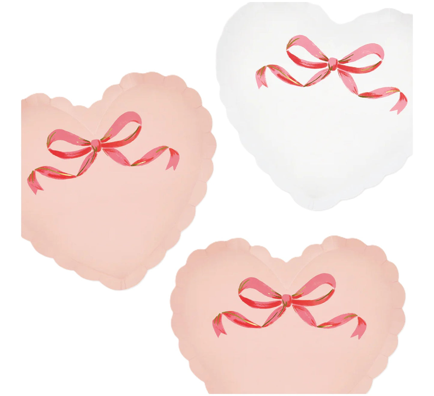 Meri Meri 8 Coquette Heart Plates
