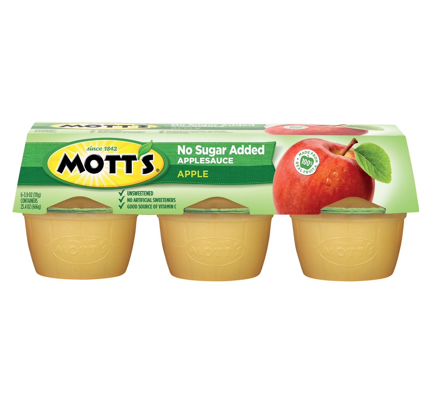 Mott's No Sugar Added Applesauce Apple (6 Pack) 111g