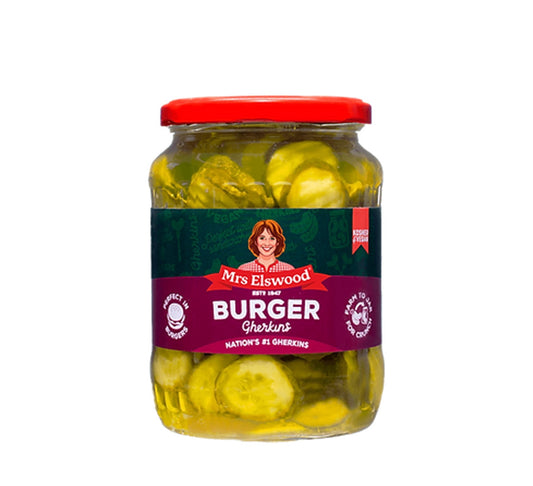 Mrs Elswood Burger Gherkins 330g