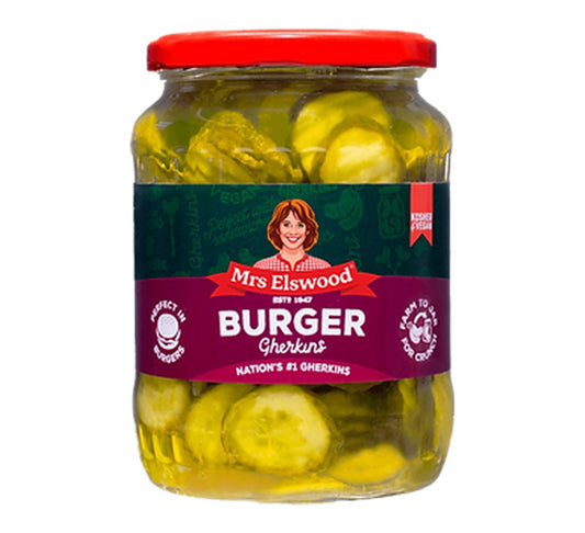 Mrs Elswood Burger Gherkins 670g