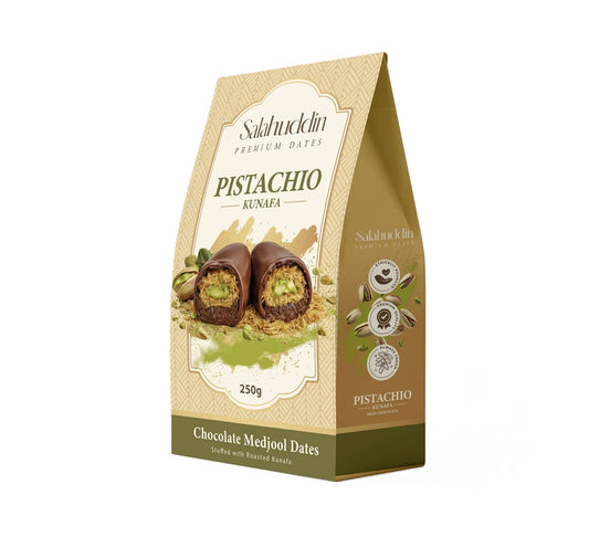 Salahuddin Pistachio Kunafa Milk Chocolate Dates 250g