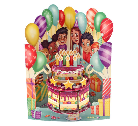 Santoro 3D Pop-Up Greeting Swing Cards - Birthday Cake