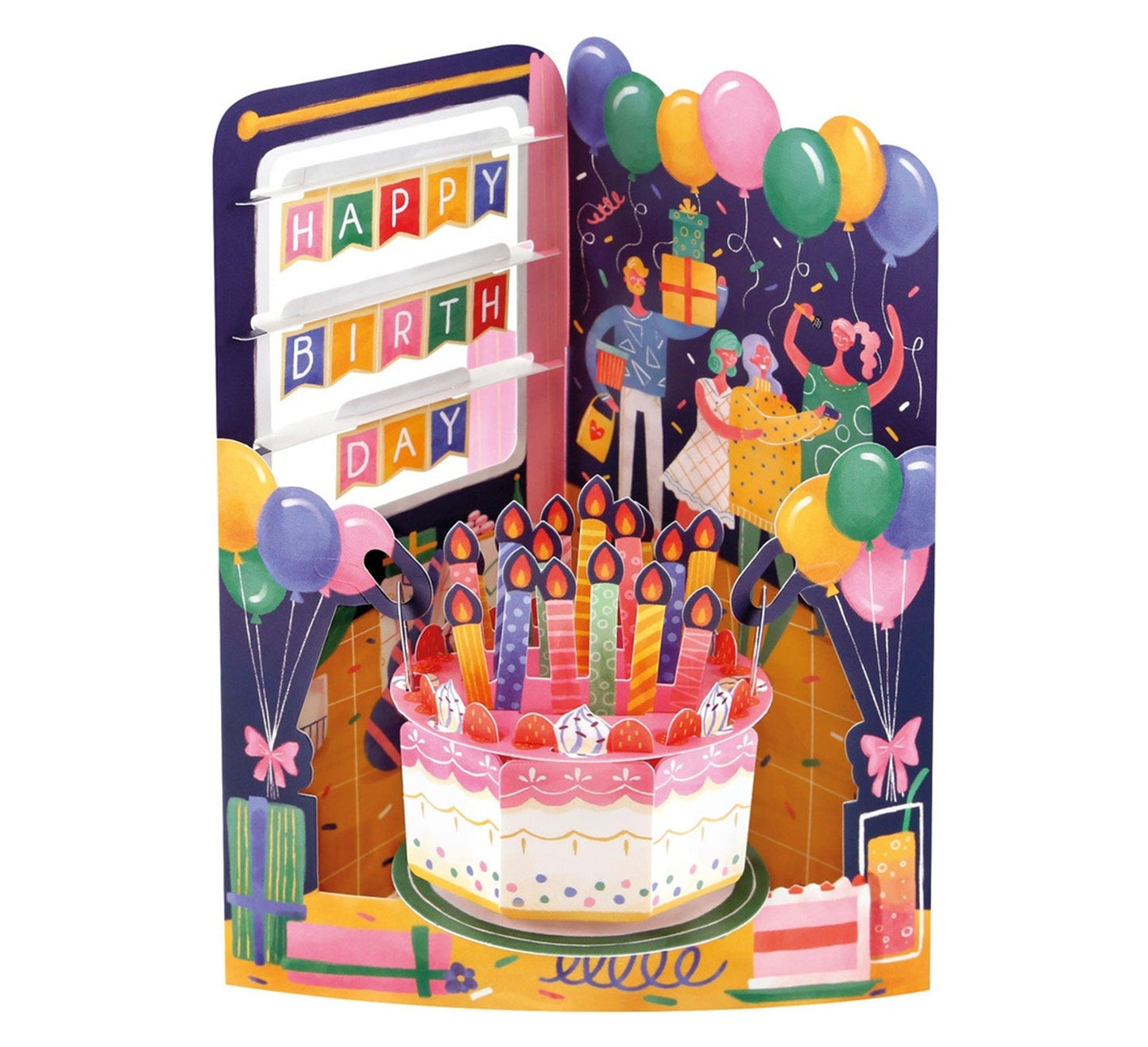 Santoro 3D Pop-Up Greeting Swing Cards - Birthday Celebration