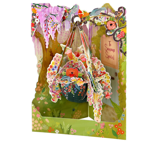 Santoro 3D Pop-Up Greeting Swing Cards - Hanging Basket