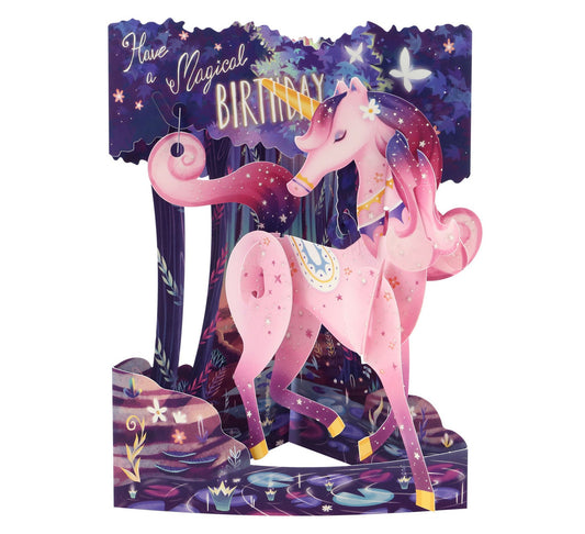 Santoro 3D Pop-Up Greeting Swing Cards - Magical Birthday (Unicorn)
