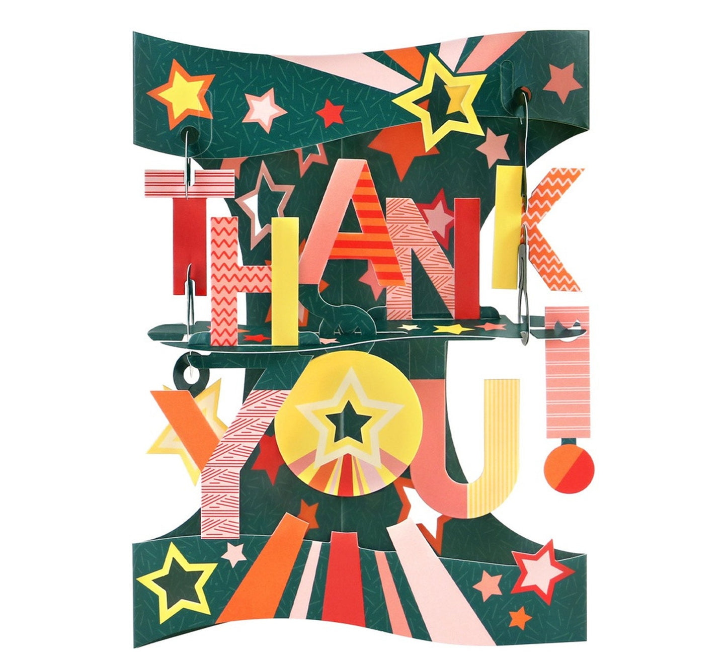 Santoro 3D Pop-Up Greeting Swing Cards - Thank You