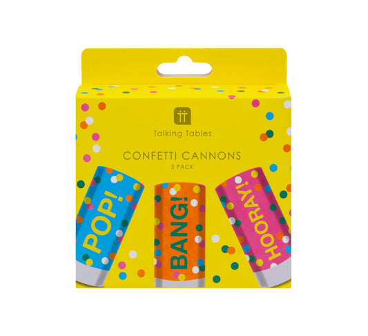 Talking Tables Mini Rainbow Confetti Cannons - 3 Pack