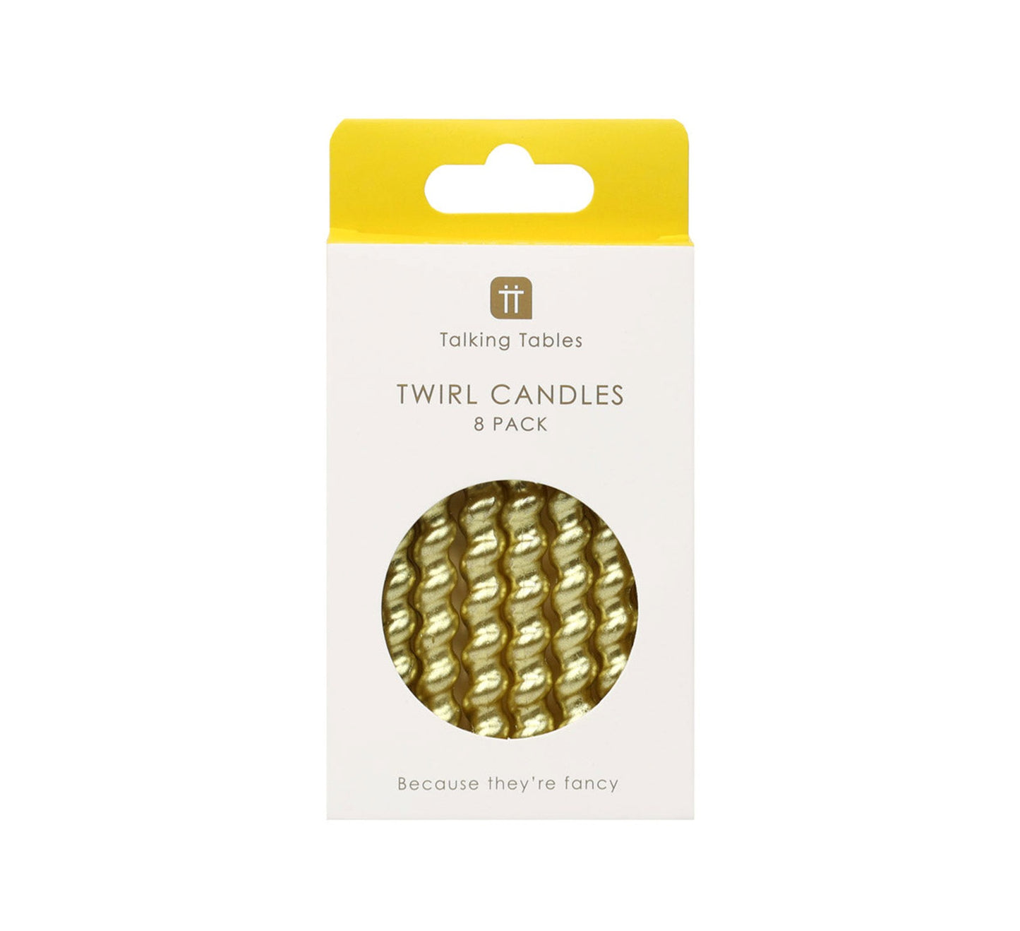 Talking Tables Gold Twirl Birthday Candles - 8 Pack