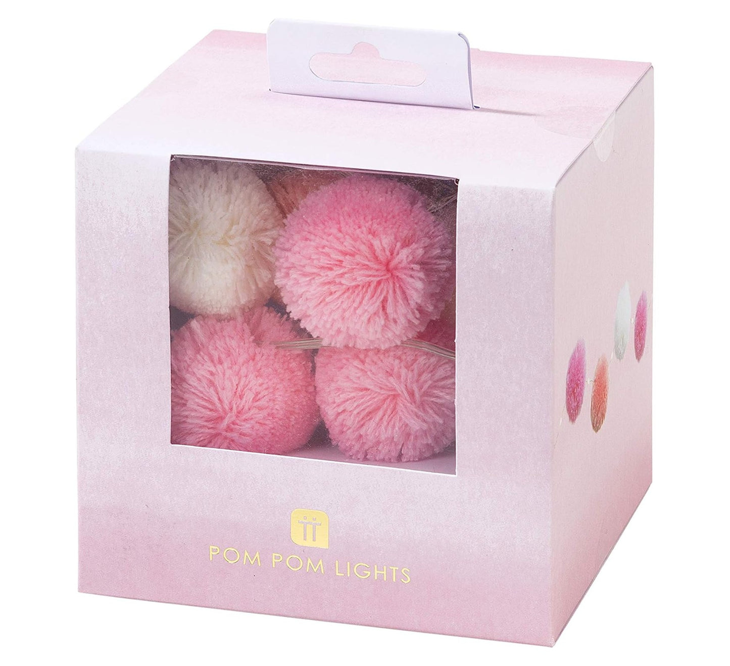 Talking Tables Pink & White Pom Fairy String Lights - 2m