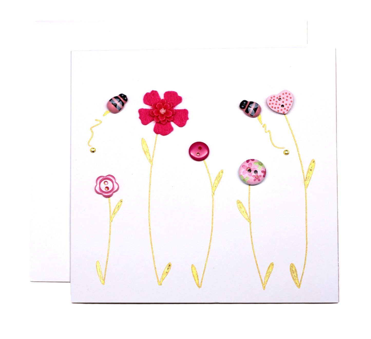 Vivienne Handmade Cards 5 Stem In The Pink